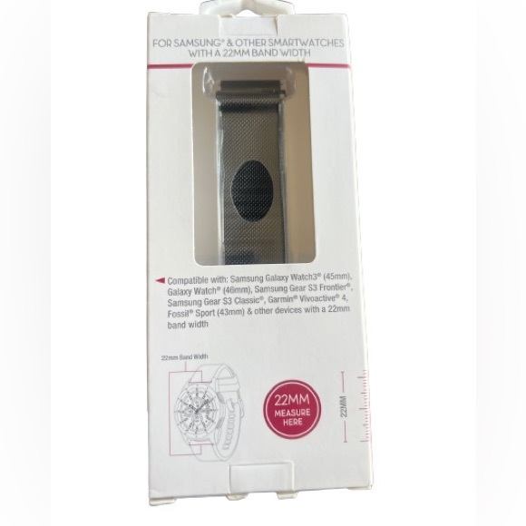 Stainless steel mesh band for Samsung & other smartwatches with a 22mm band widt - Picture 2 of 2